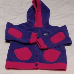 Patagonia Purple & Hot Pink Hooded Fleece Jacket